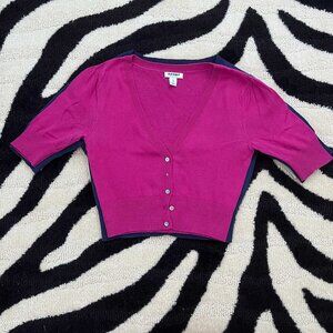 Old Navy DARK PINK Lightweight Cropped Cardigan